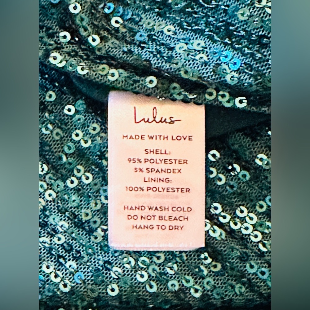 Lulus Green Sequin Dress  Size XL. Fully lined. - Picture 4 of 7